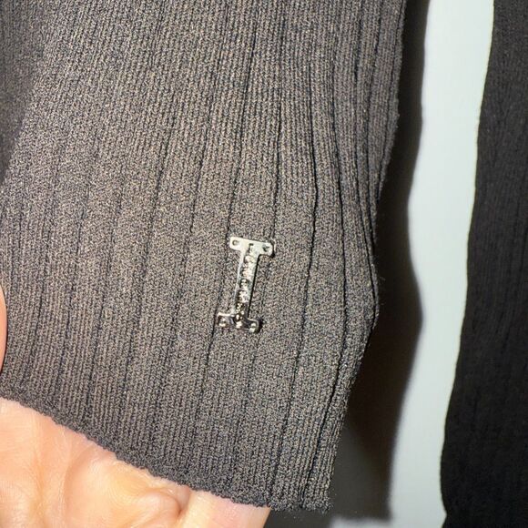 ICEBERG Made In Italy Vintage Y2K Ribbed V Neck Sweater - Brown/Red Trim M - Picture 4 of 7